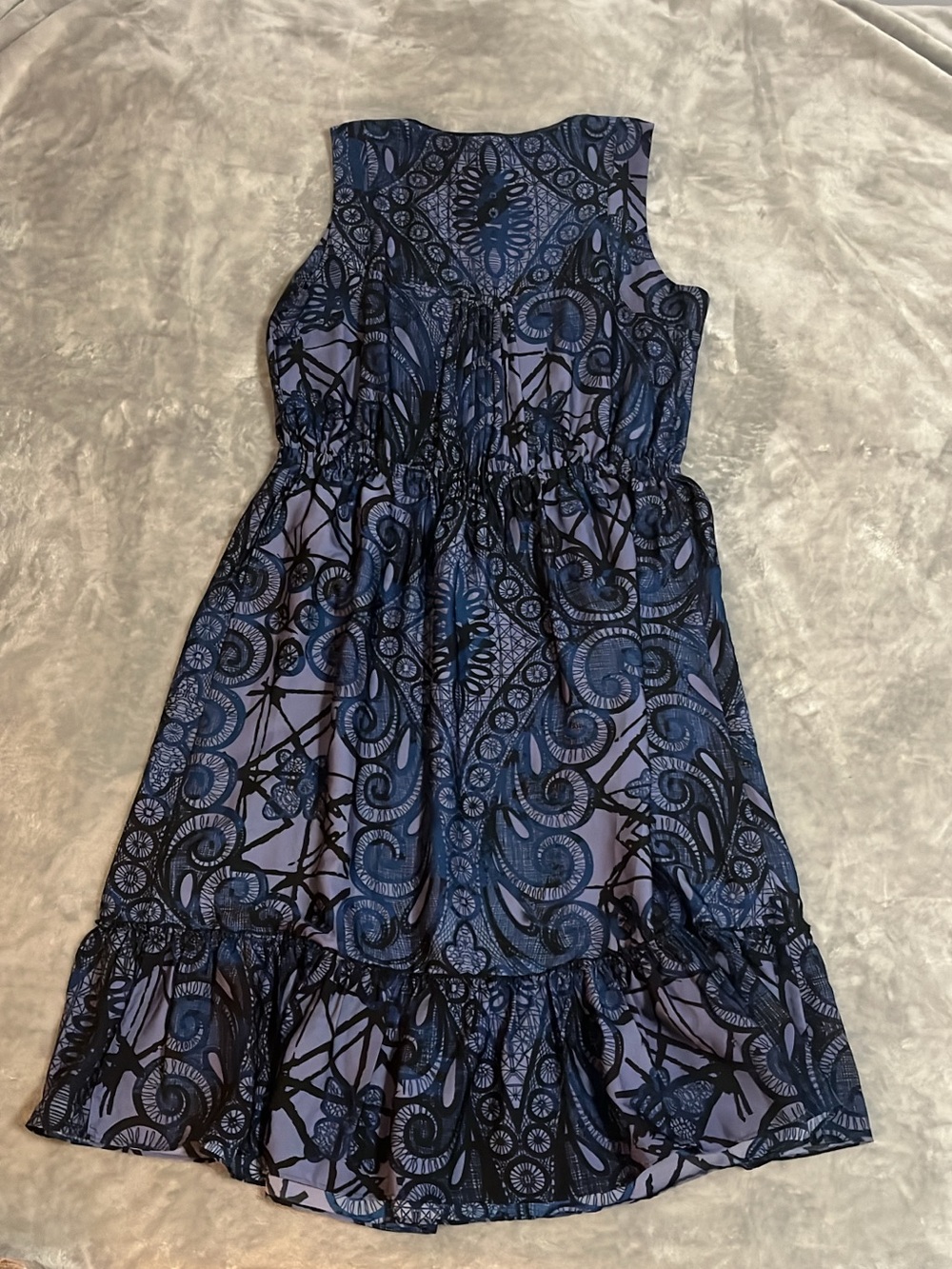 Banana Republic Womens Blue Paisley Print Pintuck Sleeveless Midi Dress Size 12 - Picture 5 of 6